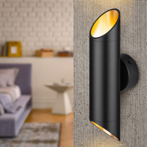 Светильник настенный ЭРА WL52 BK/GD под лампу MR16 GU10 черный/золото