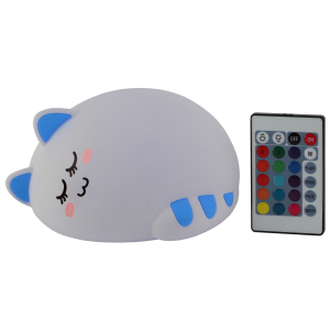 Ночник - светильник светодиодный ЭРА NLED-415-2W-BU аккумуляторный мягкий силиконовый белый с синим