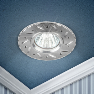 Светильник встраиваемый алюминиевый ЭРА KL41 SL под лампу MR16 GU5.3 серебро