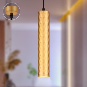 Светильник подвесной (подвес) ЭРА PL15 GD MR16 GU10 потолочный цилиндр золото