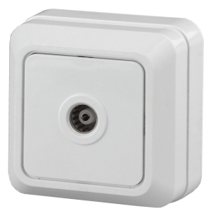 Розетка Intro Quadro 2Э-301-01 TV одиночная, ОУ, б.м.п., белый