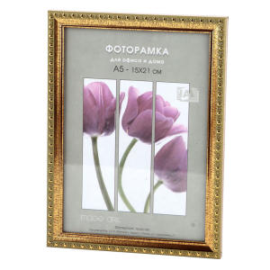 Фоторамка Interior Office 9 серия 986/21х30 золото пластиковая (25)