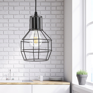 Светильник подвесной ЭРА PL11 BK под лампу E27 высота плафона 220мм подвеса 730мм черный