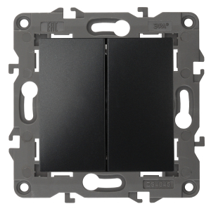 Выключатель ЭРА Elegance 14-1104-05 двойной 10АХ-250В IP20 антрацит