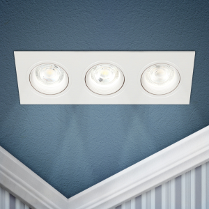 Светильник встраиваемый декоративный ЭРА KL92-3 WH под лампу MR16 GU5.3 белый пластиковый