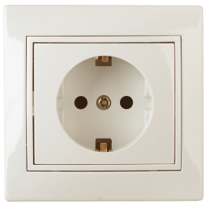 1-206-02 Intro Розетка 2P+E Schuko со шторками, 16А-250В, IP20, СУ, Plano, сл.кость (10/200/2000)