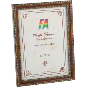 Фоторамка FA Кружево 15х21 пластиковая со стеклом коричневый