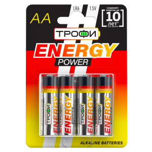 Батарейки Трофи LR6-4BL ENERGY POWER Alkaline (40/640/20480)