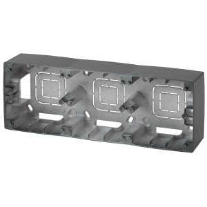 12-6103-05 ЭРА Коробка наклад. монтажа 3 поста, Эра12, антрацит (5/50/600)