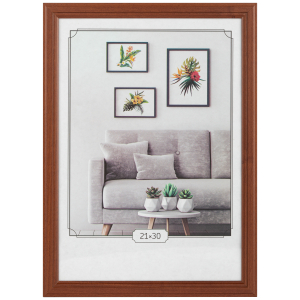 Фоторамка Image Art С22 МДФ универсальная 21х30 цвет красное дерево вставка прозрачный пластик