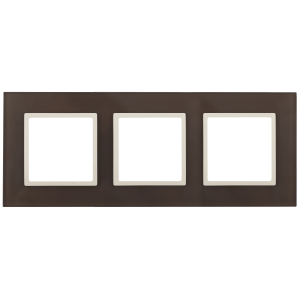 14-5103-31 ЭРА Рамка на 3 поста, стекло, Эра Elegance, мокко+сл.к (5/25/750)