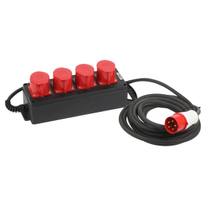 Удлинитель силовой ЭРА IND380-U-4e-5x4-10m-IP44 на 380В на каучуковой колодке 4 розетки 4xCEE 5P 10м КГ 5х4 32A IP44