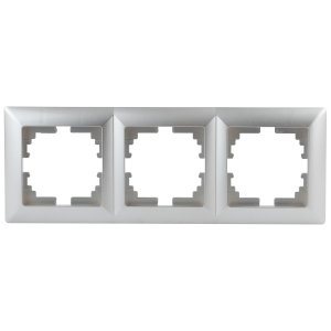 Рамка для розеток и выключателей Intro Solo 4-503-03 на 3 поста, СУ, алюминий