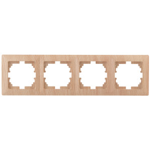 Рамка для розеток и выключателей Intro Solo 4-504-11 на 4 поста, СУ, сосна