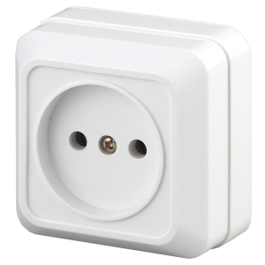 Розетка Intro Quadro 2-201-01 без заземления 2P 16А-250В IP20 ОУ белый