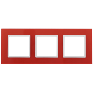 14-5103-23 ЭРА Рамка на 3 поста, стекло, Эра Elegance, красный+бел (5/25/750)