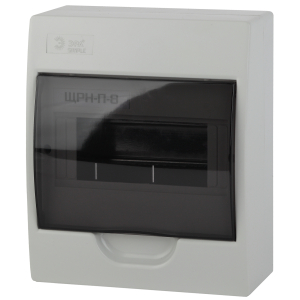 Корпус пластиковый навесной ЭРА SIMPLE ЩРН-П-08 IP41 без шин прозрачная крышка белый