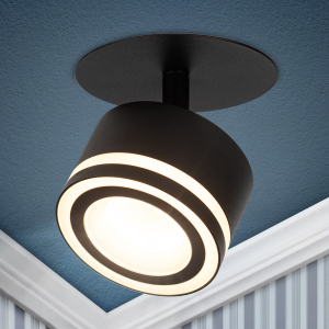 Светильник встраиваемый ЭРА DK114 BK под лампу GX53 поворотный черный