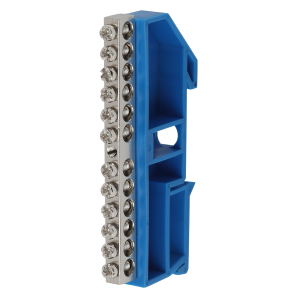 Шина ЭРА NO-222-87-1 N ноль на DIN-изоляторе ШНИ-6х9-12 никелированная Д-Синий