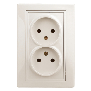 Розетка Intro Plano 1-204-02 без заземления двойная 2х2P 16А-250В IP20 СУ Plano слоновая кость