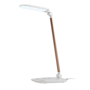 Настольный светильник ЭРА NLED-460-14W-W-G светодиодный с ночником на основании белый с золотом