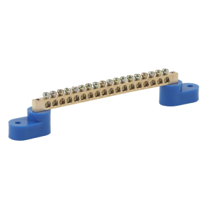 Шина ЭРА NO-222-61 N ноль на двух угловых изоляторах ШНИ-6х9-18-У2-синий