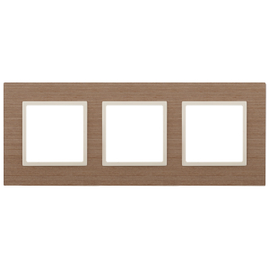 14-5303-07 ЭРА Рамка на 3 поста, дерево, Эра Elegance, ясень+сл.кость (5/25/750)