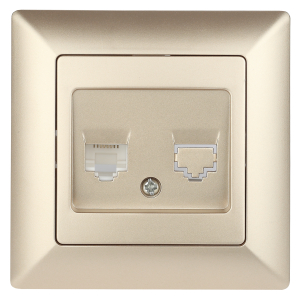 Розетка Intro Solo 4-302-04 телефонная RJ11 СУ шампань