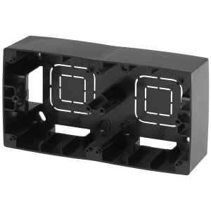 12-6102-06 ЭРА Коробка наклад. монтажа 2 поста, Эра12, чёрный (10/100/800)