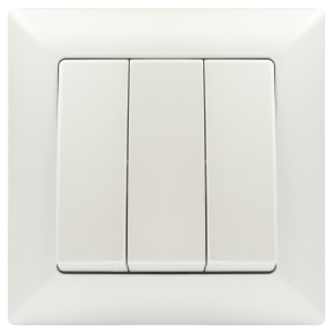 Выключатель Intro Solo 4-106-06 трехклавишный 10А-250В, IP20, СУ, перламутр