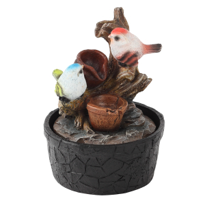 GAFN01-400 GREEN APPLE настольный фонтан с подсветкой Птички 2 (12/144)