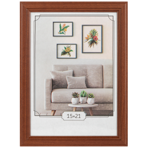 Фоторамка Image Art С22 МДФ универсальная 15х21 цвет красное дерево вставка прозрачный пластик