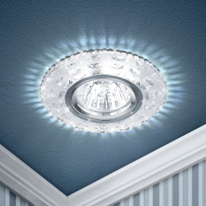 Светильник встраиваемый cо светодиодной подсветкой ЭРА DK LD8 SL/WH под лампу MR16 GU5.3 прозрачный