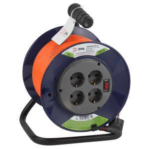 Удлинитель силовой ЭРА RPx-4es-3x1.5-30m на пластиковой катушке c заземлением 4 розетки 30м ПВС 3х1.5мм2
