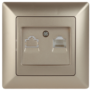 Розетка Intro Solo 4-303-04 информационная RJ45 СУ шампань