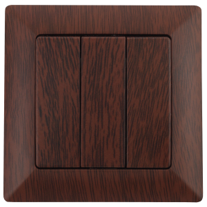 4-106-10 Intro Выключатель тройной, 10А-250В, СУ, Solo, венге (10/200/2400)