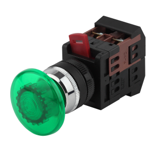 Кнопка ЭРА BBG30-AEA-K06E AEА-22 Грибок зеленый d22мм 1з+1р
