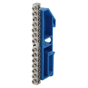 Шина ЭРА NO-222-88-1 N ноль на DIN-изоляторе ШНИ-6х9-14 никелированная Д-Синий