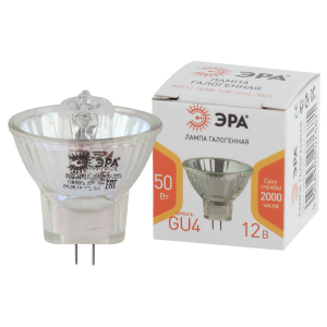 Лампа галогенная ЭРА GU4-MR11-50W-12V-30CL GU4 50Вт софит теплый белый свет