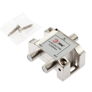 Делитель ТВ ЭРА D-F-SAT-02 2 ответвления под F разъём 5-2500 МГц упаковка 1 шт