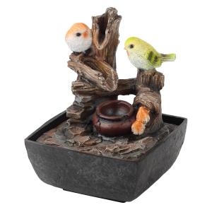 GAFN01-031 GREEN APPLE настольный фонтан с подсветкой Птички (8/96)