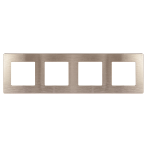 Рамка для розеток и выключателей ЭРА Серия 12 12-5104-04 на 4 поста, Сатин, шампань