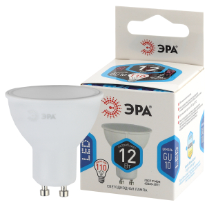 Лампа светодиодная ЭРА STD LED MR16-12W-840-GU10 12Вт софит нейтральный белый свет GU10