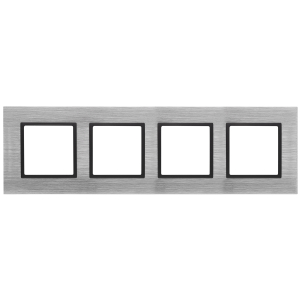 14-5204-41 ЭРА Рамка на 4 поста, металл, Эра Elegance, сталь+антр (5/25/900)