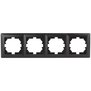 Рамка для розеток и выключателей Intro Solo 4-504-05 на 4 поста, СУ, антрацит