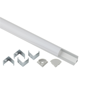 Комплект с угловым анодированным профилем ЭРА 1616R 16х16мм 2м и круглым экраном 2м CAB280 (5/60/1200)