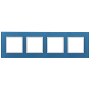 14-5104-28 ЭРА Рамка на 4 поста, стекло, Эра Elegance, голубой+бел (5/25/900)