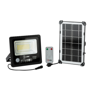 ЭРА Прожектор светодиодный уличный на солн. бат. 50W, 360 lm, 5000K, с датч. движения, ПДУ, IP65 (10