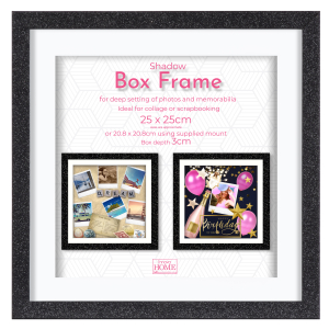 Innova PI01459 Ф/рамка 25*25cm  Glitter Shadow Box  (окно 21*21см), черный, МДФ (6/288)
