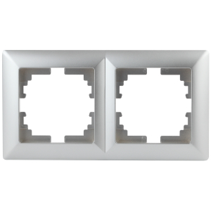 Рамка для розеток и выключателей Intro Solo 4-502-03 на 2 поста, СУ, алюминий
